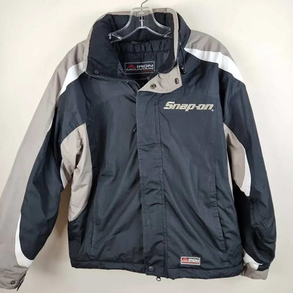 Snap On Jacket mens Sz S black gray Insulated Full Zip Logo bomber workwear